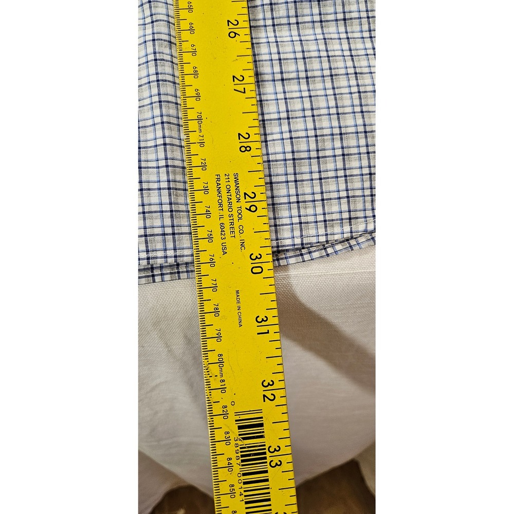 Polo Ralph Lauren Mens Large Blue Plaid Cotton Stretch Button Down Shirt L/S - Picture 6 of 7